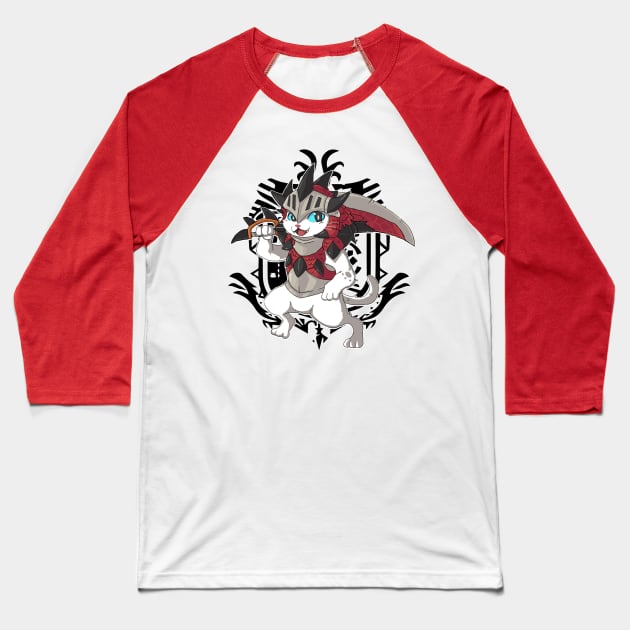 Monster Hunter - White Rathalos Palico T-Shirt Baseball T-Shirt by ezzyecchi